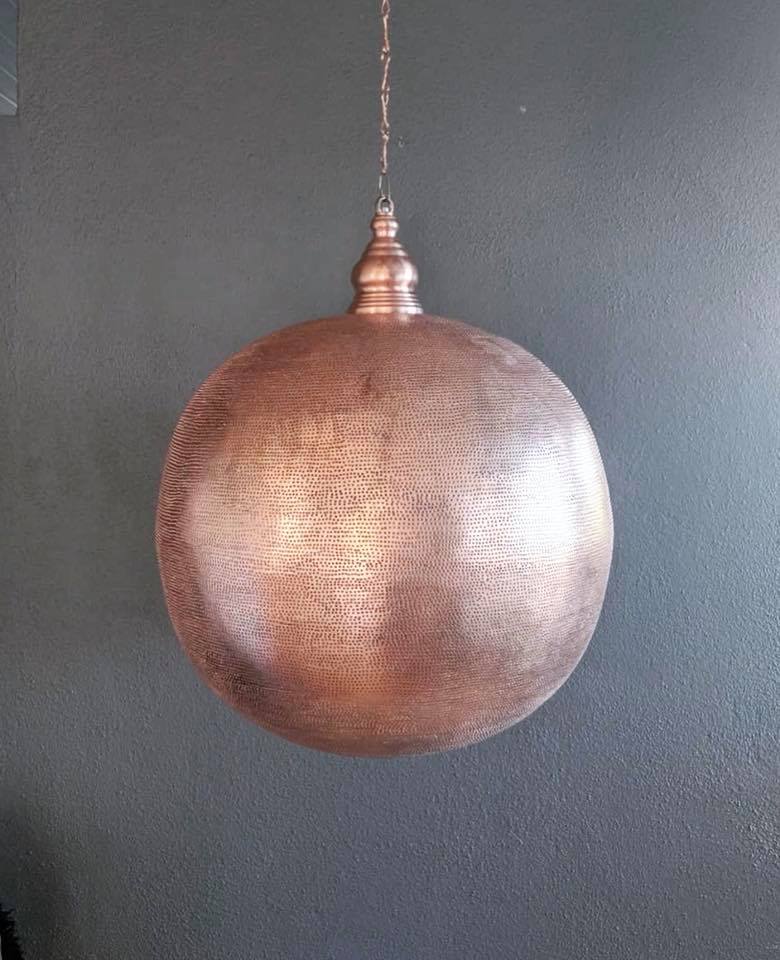 Bal POV Stor | Rund Kobber Taklampe - Orient Design