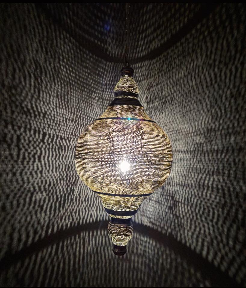 Vann Stor POV Lampe | Dråpeformet Kobber Taklampe - Orient Design