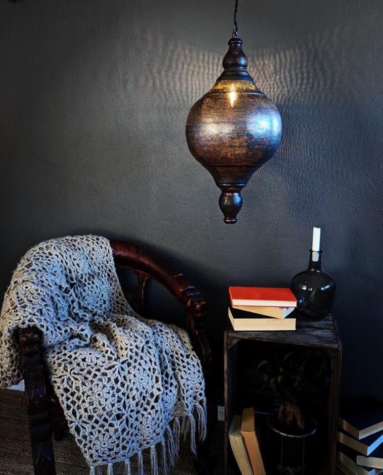 Vann Stor POV Lampe | Dråpeformet Kobber Taklampe - Orient Design