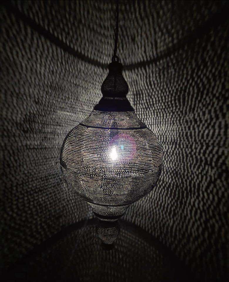 Vann Stor POV Lampe | Dråpeformet Kobber Taklampe - Orient Design