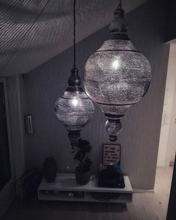 Vann Stor POV Lampe | Dråpeformet Kobber Taklampe - Orient Design