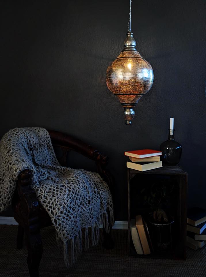 Vann Stor POV Lampe | Dråpeformet Kobber Taklampe - Orient Design