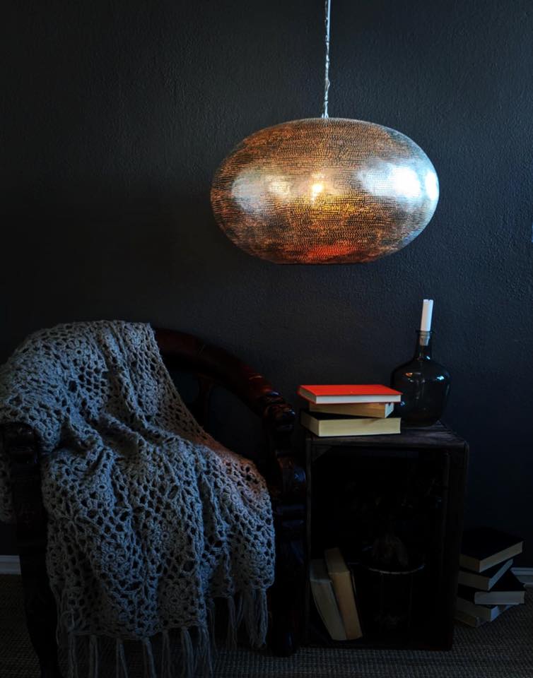 Orb POV Stor | Oval Formet Kobber Taklampe - Orient Design